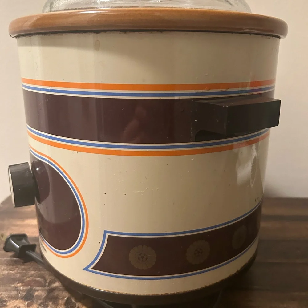 Vintage Rival Crock-Pot Slow Cooker 3.5 Qt Model 3100 Brown Orange Works